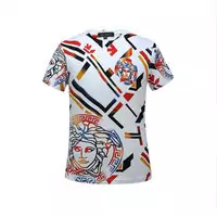 versace t-shirt unisexe graphique haute couture indicator white